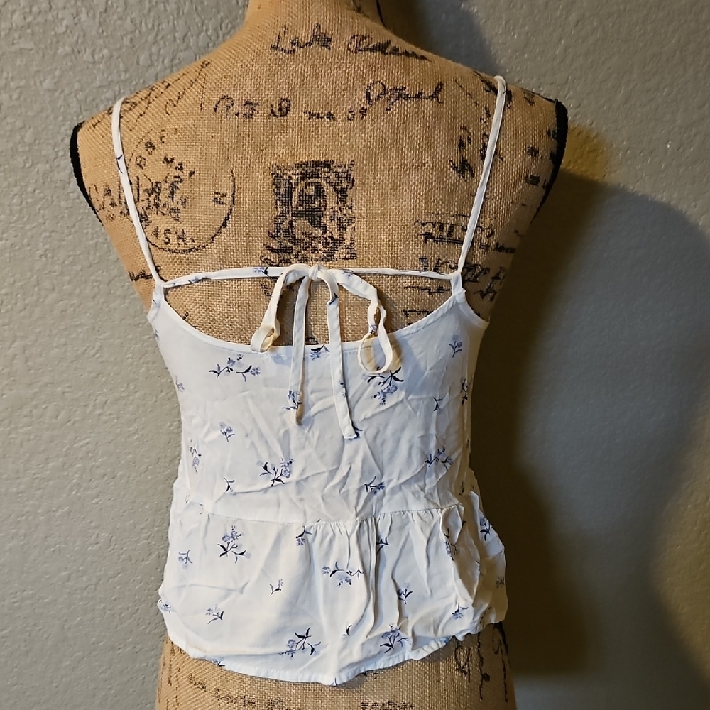Hollister White Tie  Smocked Camisole NWOT